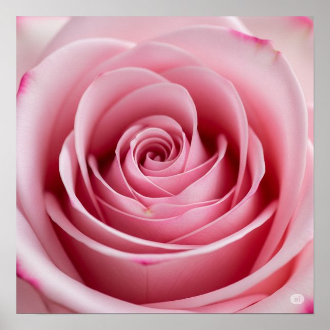 Póster Rosa rosa con gotitas de agua (Frente)