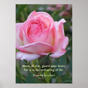 Póster Rosa Rosa Rosa Bud ~ Proverbios 4:23