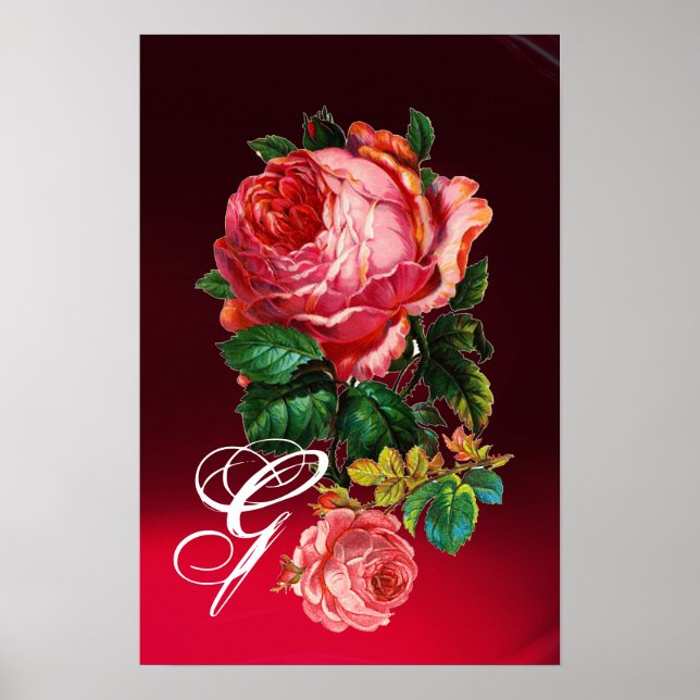 PÓSTER ROSA ROSAS MONOGRAMA HERMOSAS (Frente)