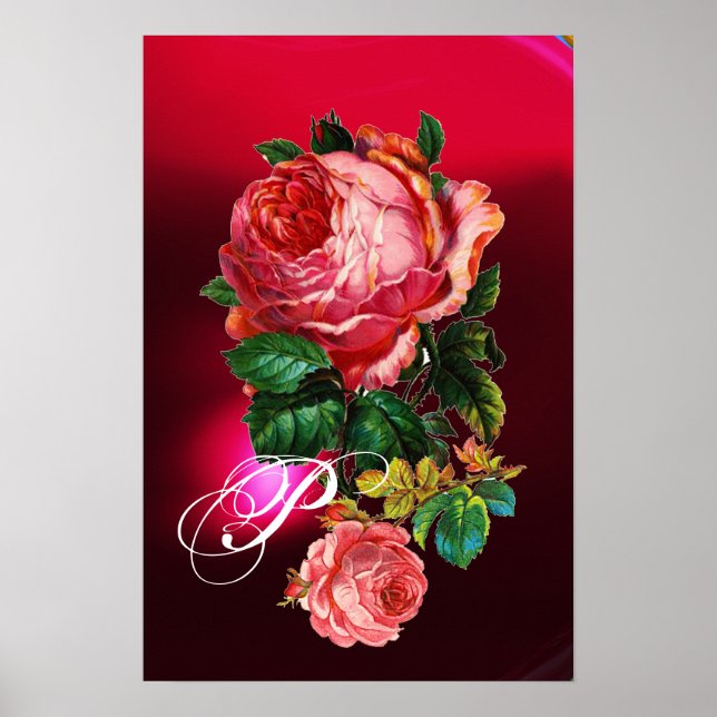 PÓSTER ROSA ROSAS ROSAS MONOGRAMA HERMOSAS (Frente)