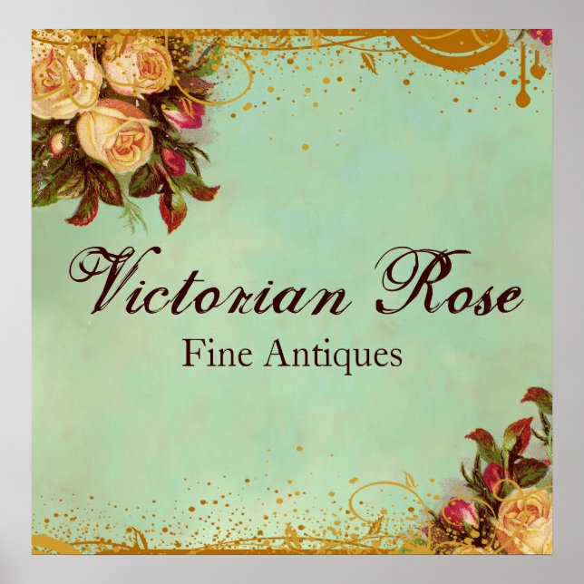 Póster Rosa Rótulo Poster de Victoria (Frente)