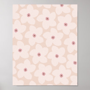 Póster Rosa Rubor Flor Retro
