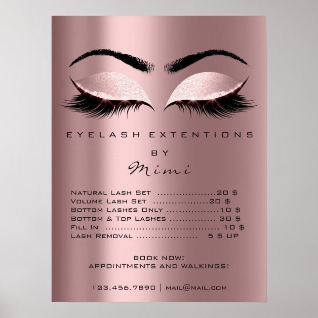 Póster Rosa Rubor Makeup Ojos Rosa Baja Los Precios (Frente)
