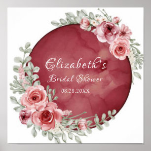 Póster Rosa Rubor Rosa Chic Flor Perenne de Boda