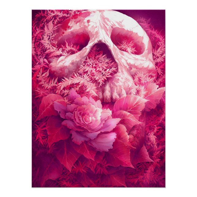 Póster Rosa Skull (Anverso)