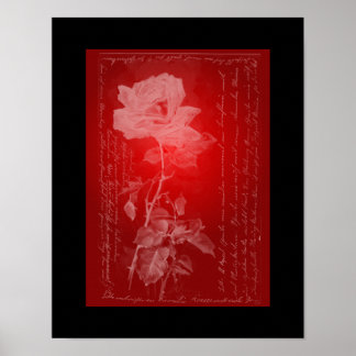 Póster Rosa sobre Poster rojo