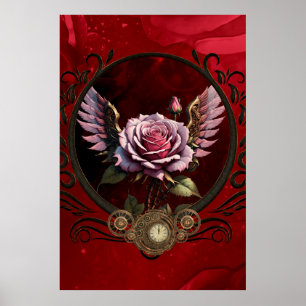 Póster Rosa Steampunk