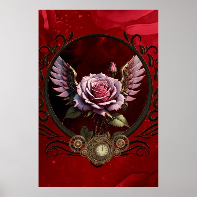 Póster Rosa Steampunk (Frente)