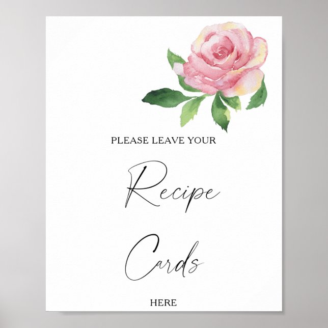 Póster Rosa - Su tarjeta de receta aquí Poster (Frente)