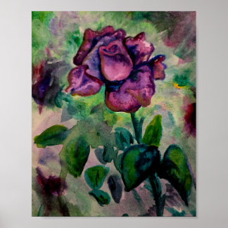 Póster Rosa Tigre Púrpura