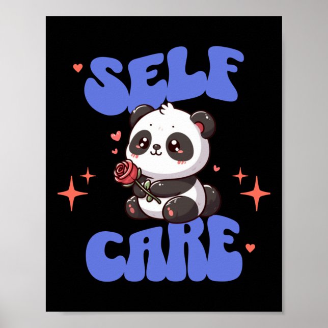 Póster Rosa tradicional Panda Pegatina (Frente)
