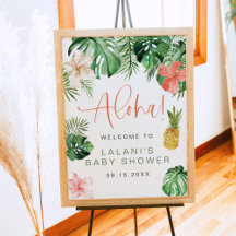 Rosa tropical LALANI Hibiscus Luau Baby Shower