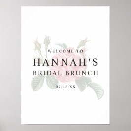 Póster Rosa único romántico ducha de novia