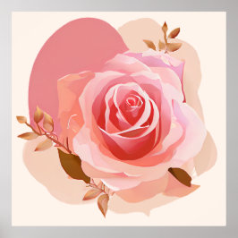 Póster Rosa único rosado polvoriento