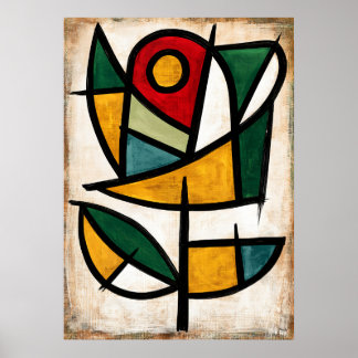 Póster Rosa verde Midori Bara Abstracción tribal