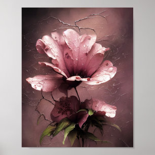 Póster Rosa vintage shabby chic rosa