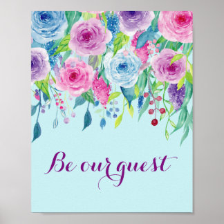 Póster Rosa Violeta de Acuarela Sea Nuestro Poster Invita