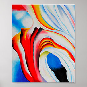 Póster Rosa y Azul, Georgia O'Keeffe,