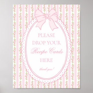 Póster Rosa y Blanco Vintage Floral Elegante Comparte una