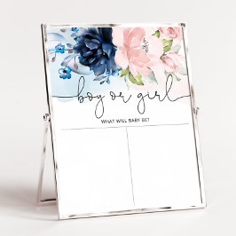 Póster Rosado de la marina floral Género revelar gráfico