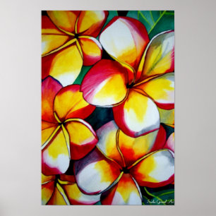 Poster rosado del arte del Frangipani por el arte