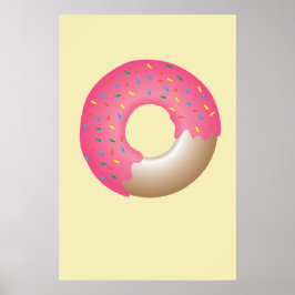 Póster Rosado rociando a Donut en la cocina de ilustracio