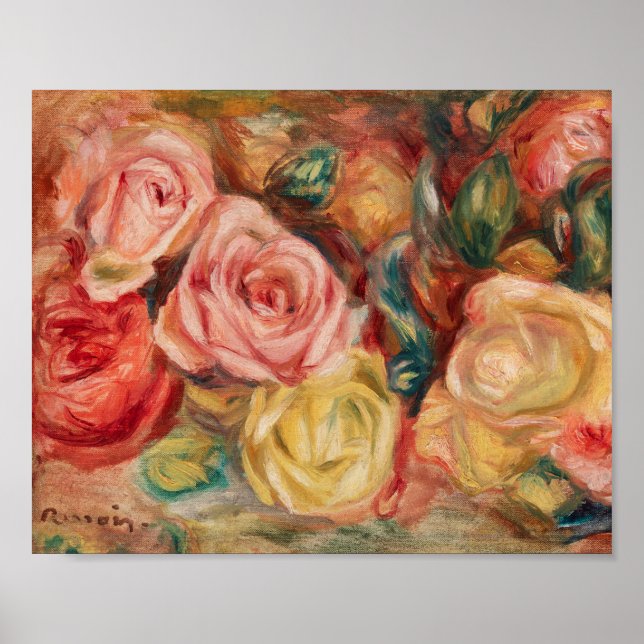 Póster Rosas (1912) de Pierre-Auguste Renoir Bella Artes (Frente)