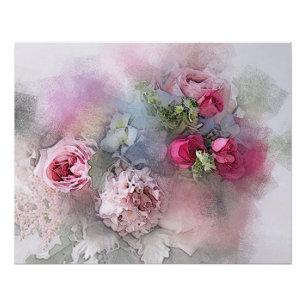 Póster Rosas acuáticos modernos flores elegancia floral