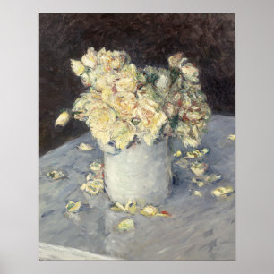 Póster Rosas amarillas en un jarrón por Caillebott Impres