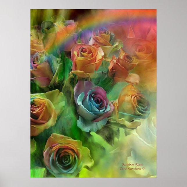 Póster Rosas arcoiris Poster/imprenta (Frente)