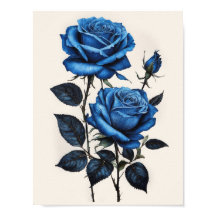 Rosas azules acuarela