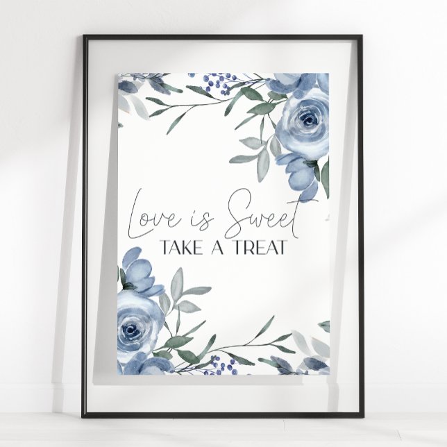 Póster Rosas Azules Polvorientas Flores Boda El Amor Es D (Subido por el creador)