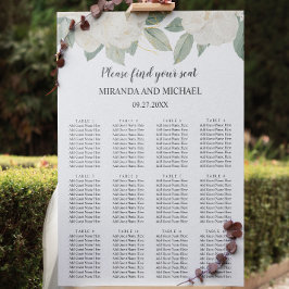 Póster ROSAS BLANCAS DE moda FLORES boda BOTÁNICO