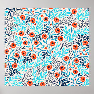 Póster Rosas coloridos abstractos: Floral vintage