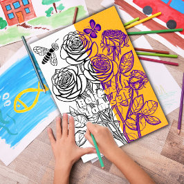 Póster Rosas con página de color de mariposa imprimible