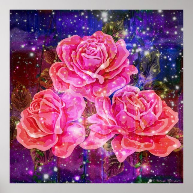 Póster Rosas con Poster Sparkles (Frente)