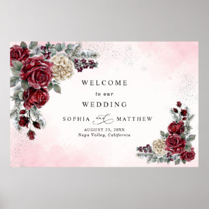 Póster Rosas congeladas Bodas de invierno congeladas