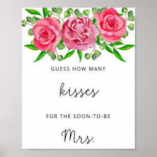 Póster Rosas cuántos besos poster de juegos de ducha de n