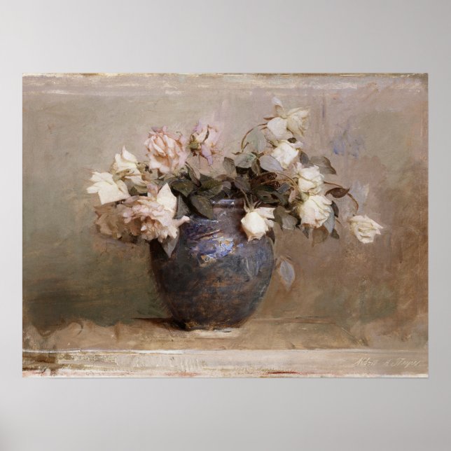 Póster Rosas de Abbott Handerson Thayer siguen con flores (Frente)