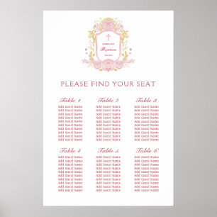 Póster Rosas de acuarela Escudo Baptism