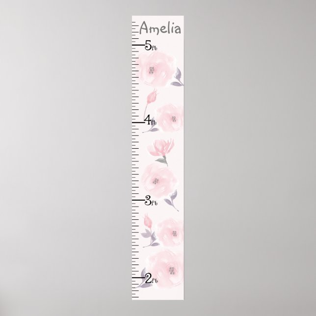 Póster Rosas de acuarela Gráfico de crecimiento rosa ¡Man (Frente)