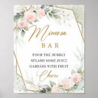 Rosas de boho ruidoso eucalipto oro mimosa bar sig