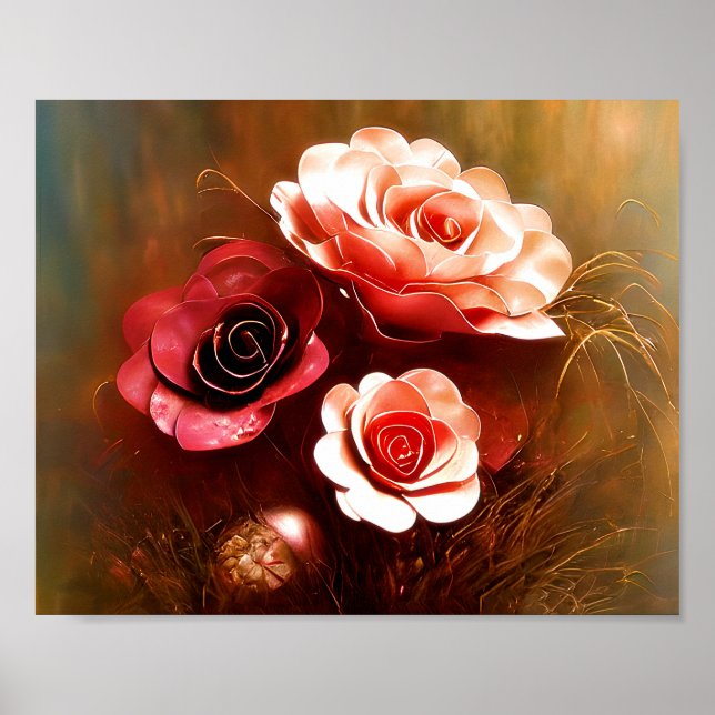 Póster Rosas de cobre vibrante (Frente)