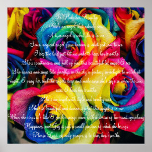 Póster Rosas de colores con poema