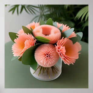 Póster Rosas de Coral Elegantes