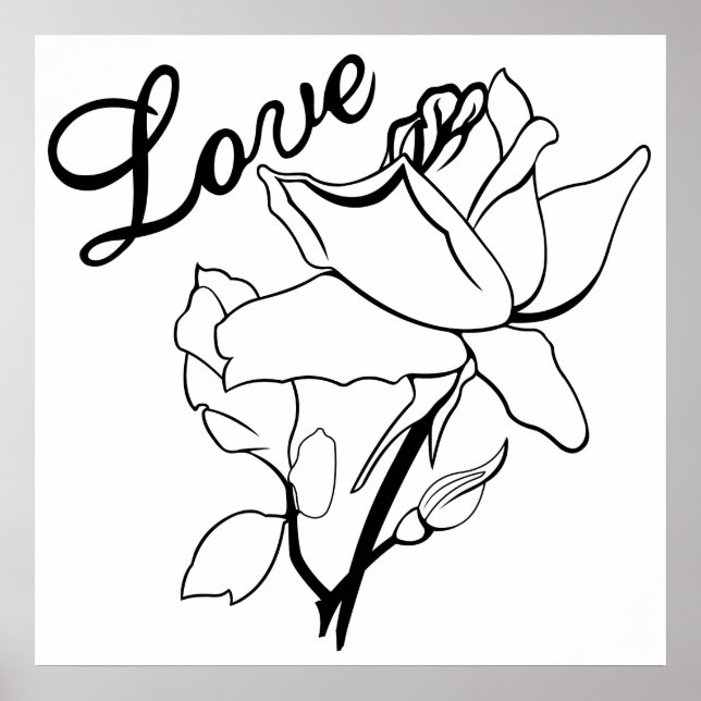 Póster Rosas de Corazón de Amor Verdadero San Valentín Má (Frente)