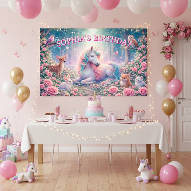 Póster Rosas de Cumpleaños de Unicornio Pastel Mágico (Subido por el creador)
