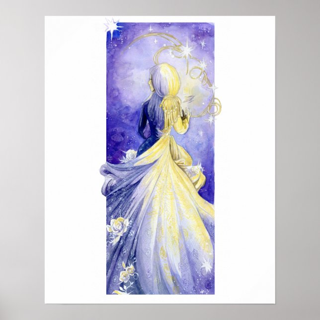 Póster Rosas de encaje y blanco (Frente)