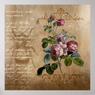 Póster Rosas de época