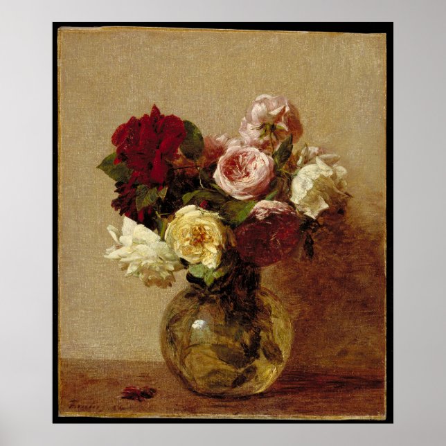 Póster Rosas de Fantin-Latour (Frente)